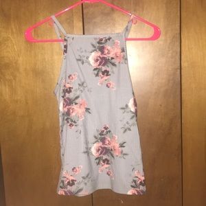 women’s floral ribbed tank top